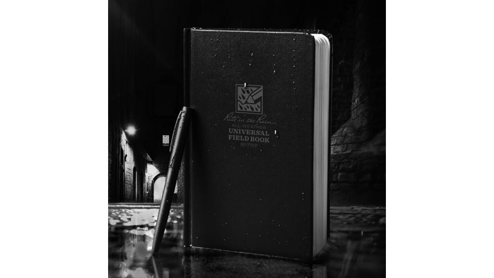 Rite in the Rain Bound Book - Fabrikoid Cover - Universal - Black, Black, 6 3/4 x 8 3/4 770F-LG