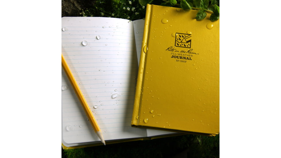 Rite in the Rain BOUND BOOK - FABRIKOID COVER - JOURNAL, Yellow, 4 3/4 x 7 1/2 390F
