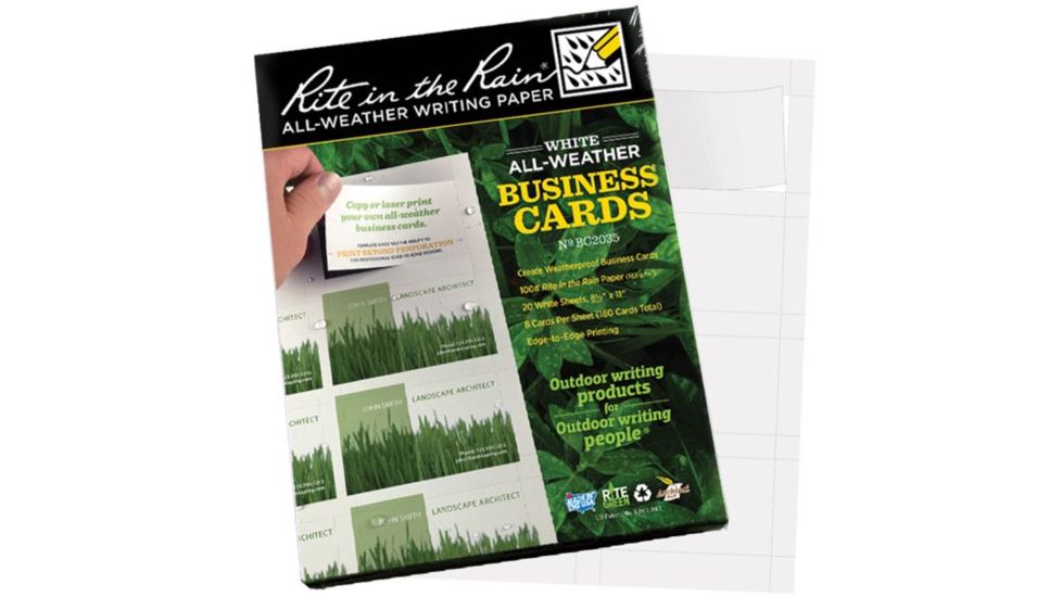 Rite in the Rain Business Card Copier Paper,8 1/2x11in,White BC2035