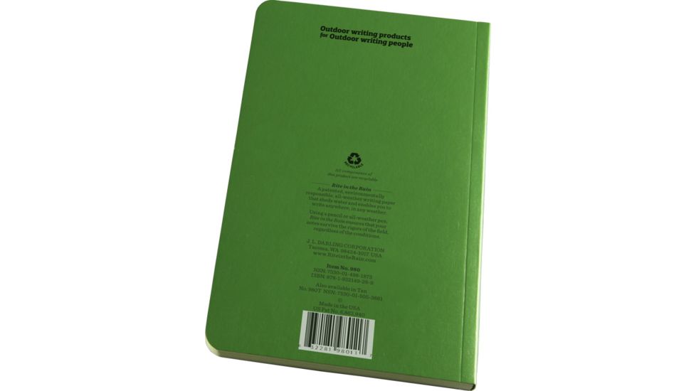 Rite in the Rain FIELD BOOK - GREEN, Green, 4 5/8 x 7 1/4 980