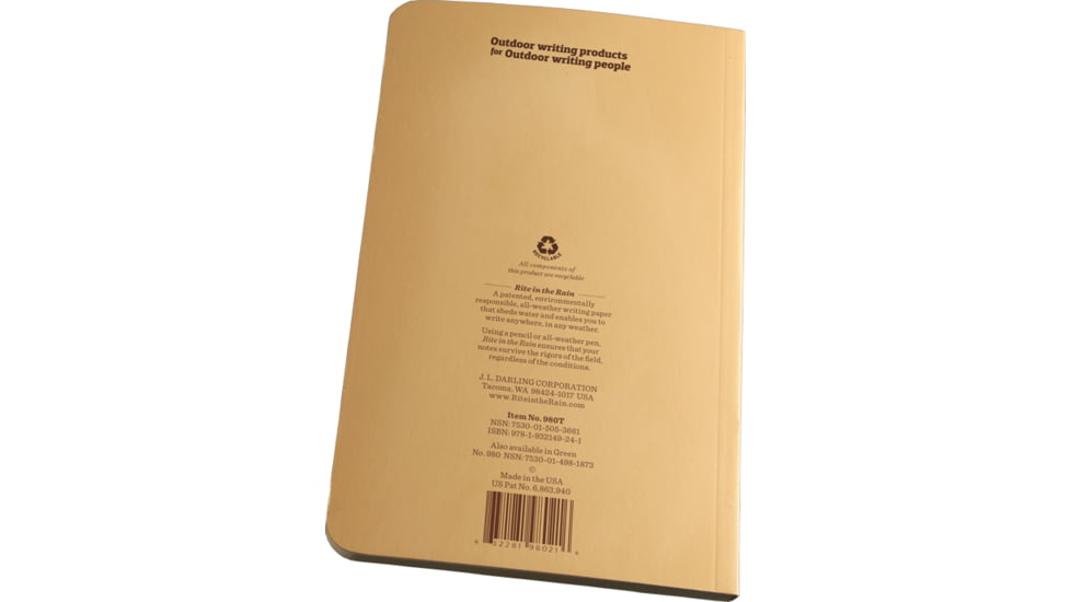 Rite in the Rain FIELD BOOK - TAN, Tan, 4 5/8 x 7 1/4 980T