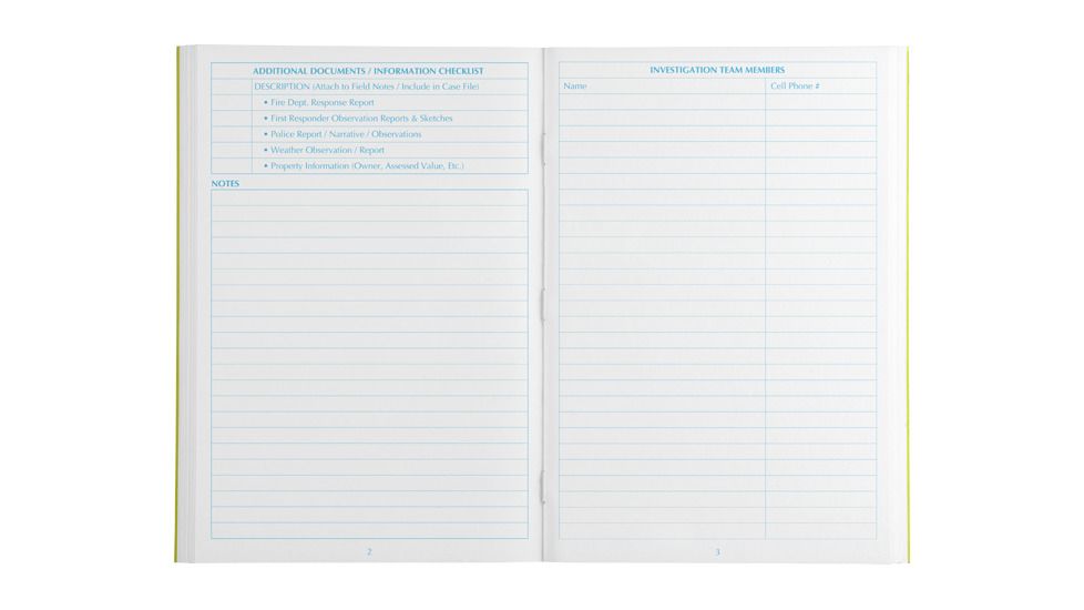 Rite in the Rain FIRE INVESTIGATION FIELD NOTES, Yellow, 5 1/2 x 8 1/2 121