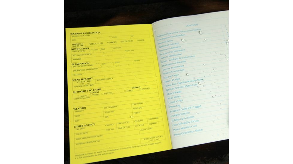 Rite in the Rain FIRE INVESTIGATION FIELD NOTES, Yellow, 5 1/2 x 8 1/2 121