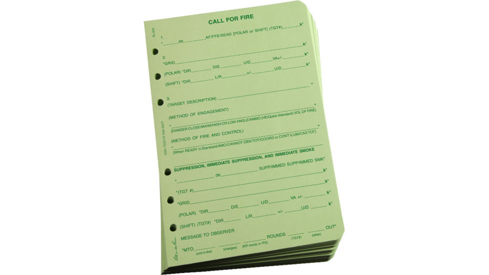 Rite in the Rain LOOSE LEAF - GREEN - CALL FORFIRE, Green, 4 5/8 x 7 922