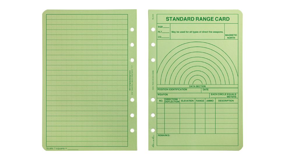 Rite in the Rain LOOSE LEAF - GREEN - RANGE CARD, Green, 4 5/8 x 7 912