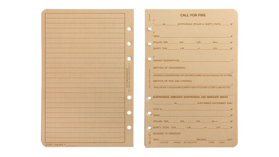 Rite in the Rain LOOSE LEAF - TAN - CALL FOR FIRE, Tan, 4 5/8 x 7 922T