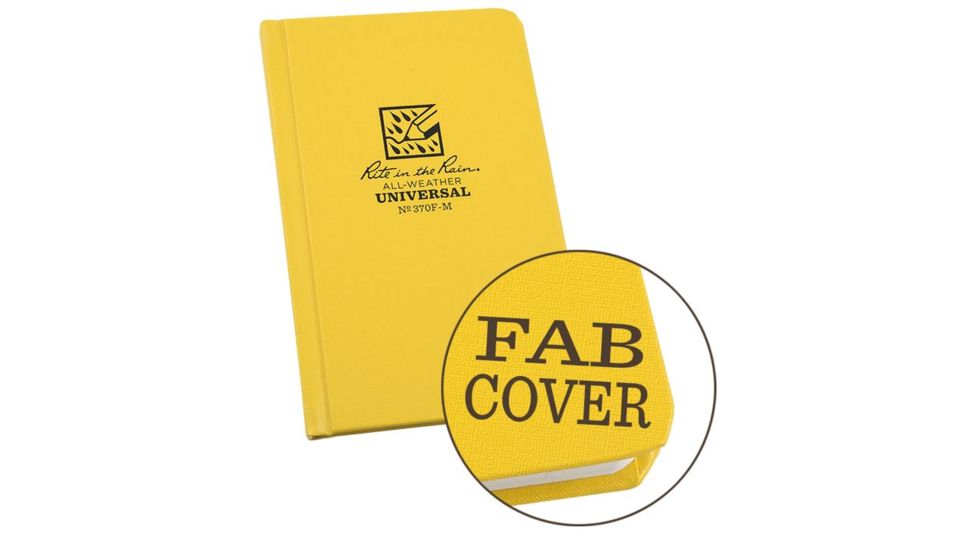 Rite in the Rain Mini Bound Book,Fabrikoid Cover,4 1/4x6 1/4in,Yellow 370F-M