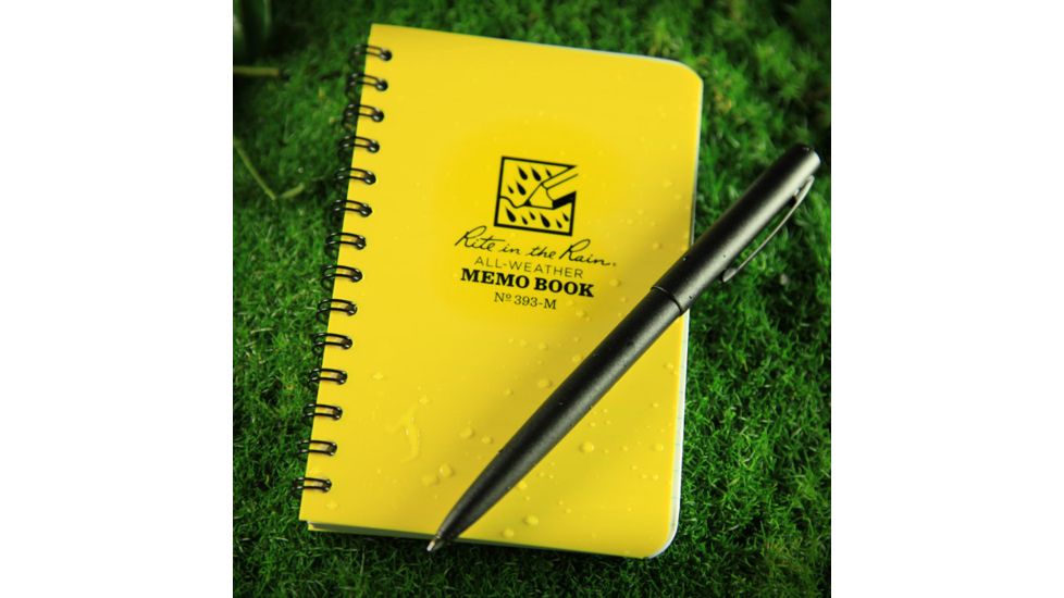 Rite in the Rain MINI-SPIRAL MEMO NOTEBOOK, Yellow, 3 1/4 x 5 393-M