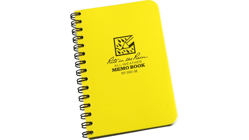 Rite in the Rain MINI-SPIRAL MEMO NOTEBOOK, Yellow, 3 1/4 x 5 393-M