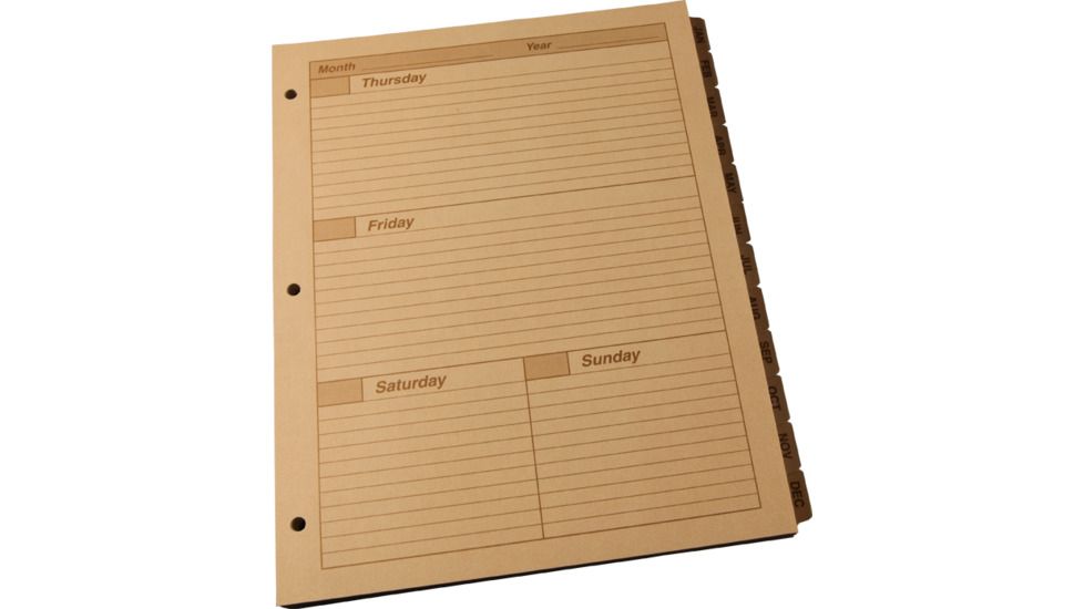Rite in the Rain MX CALENDAR PACK - WEEKLY, Tan, 8 1/2 x 11 9260W-MX