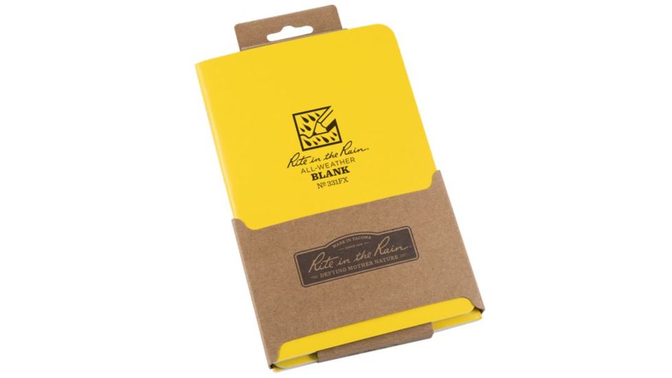 Rite in the Rain Side Stapled Notebook,Field Flex,4/5/8x7in,Yellow,Pack of 3 331FX
