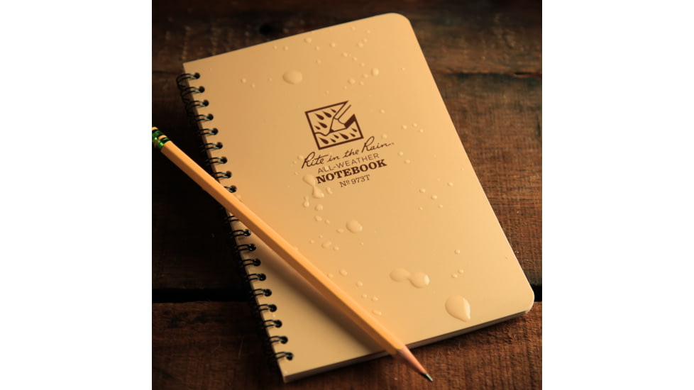 Rite in the Rain SPIRAL NOTEBOOK - TAN - UNIVERSAL, Tan, 4 5/8 x 7 973T