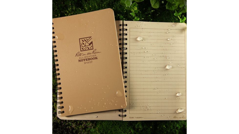 Rite in the Rain SPIRAL NOTEBOOK - TAN - UNIVERSAL, Tan, 4 5/8 x 7 973T