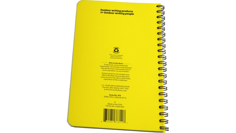 Rite in the Rain SPIRAL NOTEBOOK - UNIVERSAL, Yellow, 4 5/8 x 7 373