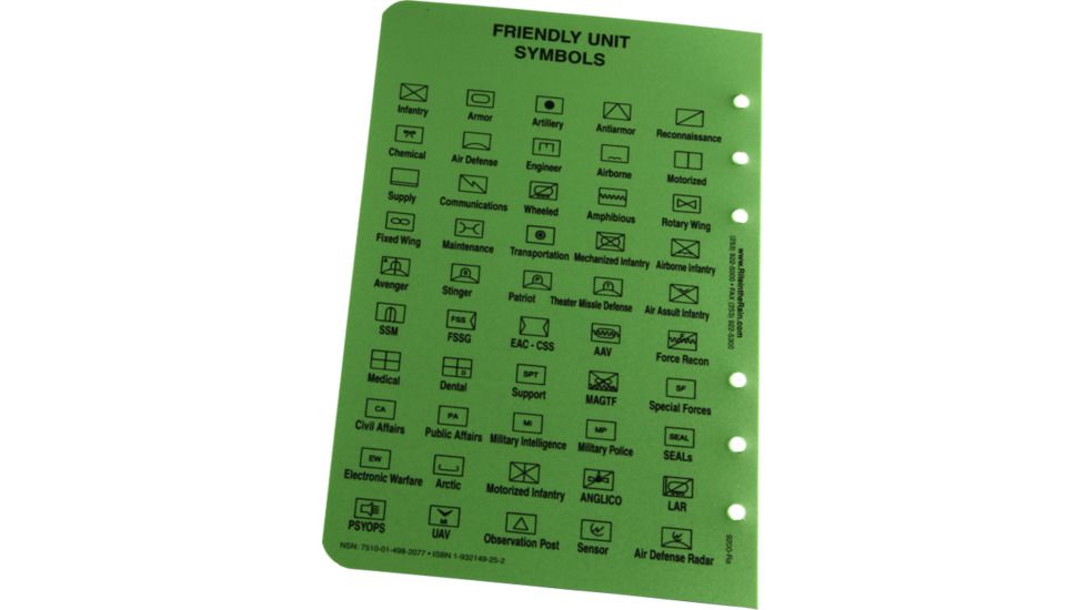 Rite in the Rain TACTICAL REFERENCE CARDS - GREEN, Green, 4 5/8 x 7 9200-R