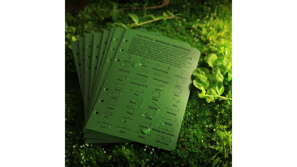 Rite in the Rain TACTICAL REFERENCE CARDS - GREEN, Green, 4 5/8 x 7 9200-R