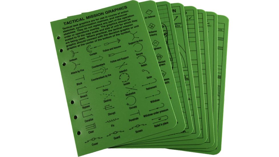 Rite in the Rain TACTICAL REFERENCE CARDS - GREEN, Green, 4 5/8 x 7 9200-R