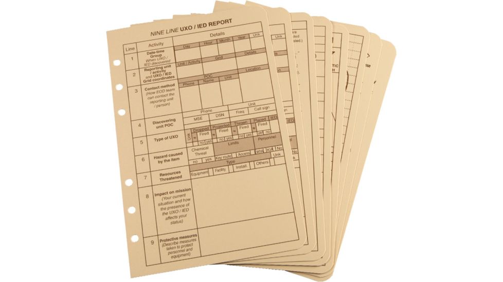 Rite in the Rain TACTICAL REFERENCE CARDS  - TAN, Tan, 4 5/8 x 7 9200T-R