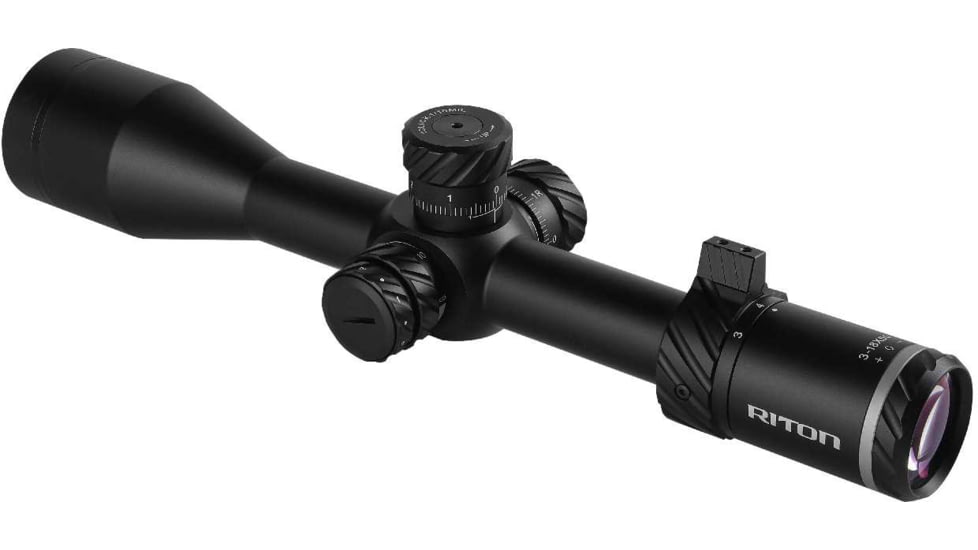 Riton Optics 3 Primal 3-18x50mm Rifle Scope, 30mm Tube, First Focal Plane, LRH Illuminated, Mil Rad, Black, 3P318LFI23