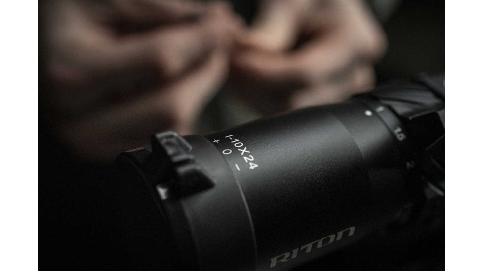 Riton Optics 5 Tactix 1-10x24mm Rifle Scope, 30mm Tube, First Focal Plane, 3OT, Mil Red, Black, 5T110LFI23