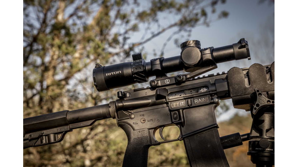 Riton Optics 5 Tactix 1-10x24mm Rifle Scope, 30mm Tube, First Focal Plane, 3OT, Mil Red, Black, 5T110LFI23