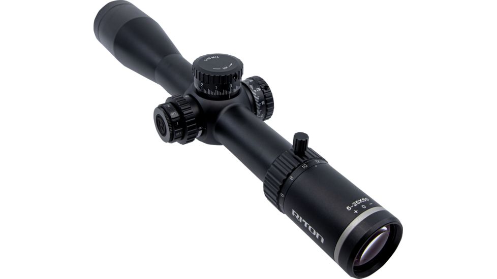 Riton Optics X5 Conquer Rifle Scope, 5-25x50mm, 34mm Tube, First Focal Plane, PSR Reticle, Mil Rad Adjustment, Anodized, Black, Red, 5C525LFI