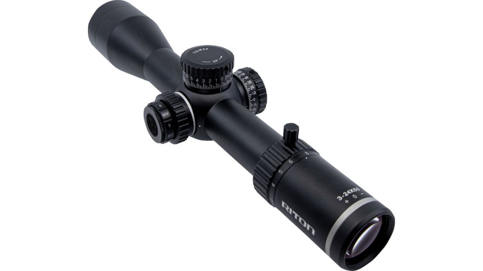 Riton Optics X7 Conquer Rifle Scope, 3-24x50mm, 34mm Tube, Second Focal Plane, G7 Reticle, Anodized, Black, Red, 7C324AFI