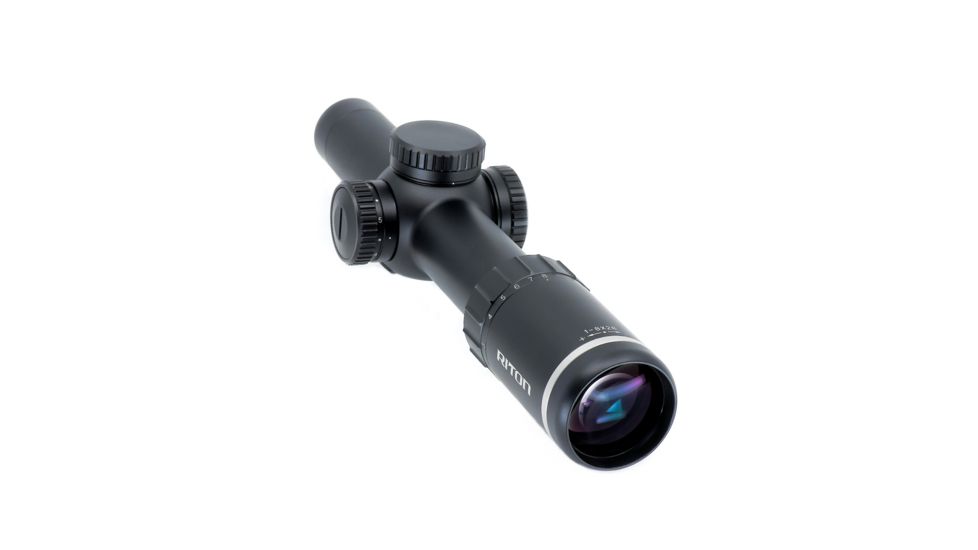 Riton Optics X7 Tactix Rifle Scope, 1-8x28mm, 34mm Tube, First Focal Plane, CM1 Reticle, Anodized, Black, Red, 7P18LFI