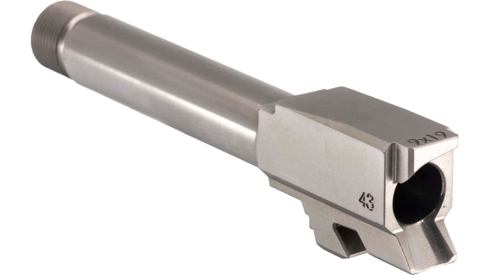 Rival Arms Threaded Pistol Barrel, Glock 43, 9mm Luger, 1/2x28, 416R Stainless Steel, Stainless Steel, RA-RA22G302D