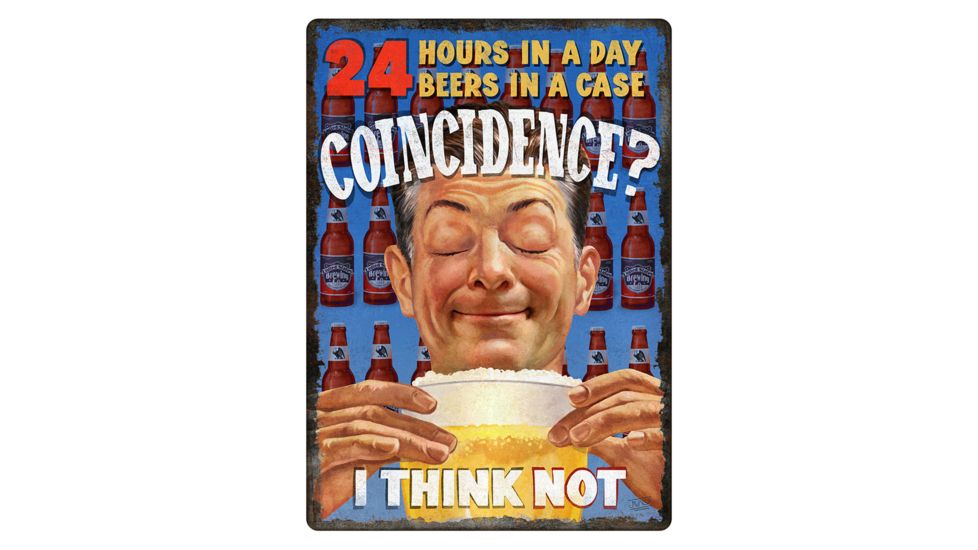 River's Edge 24 Hours / Beers Tin Sign 12x17 1446