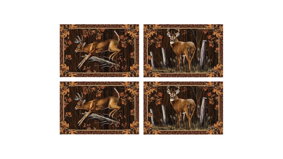 River's Edge Set of 4 Deer Placemats, 18x12, 1660