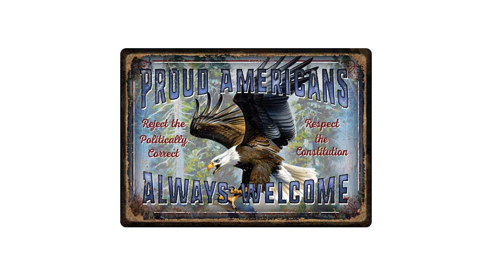River's Edge Rivers Edge Embossed Sign 12''x17'' ''proud Americans''