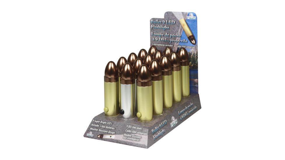 River's Edge Rivers Edge Flashlight Display 15ea. Bullet Lights W/9-leds