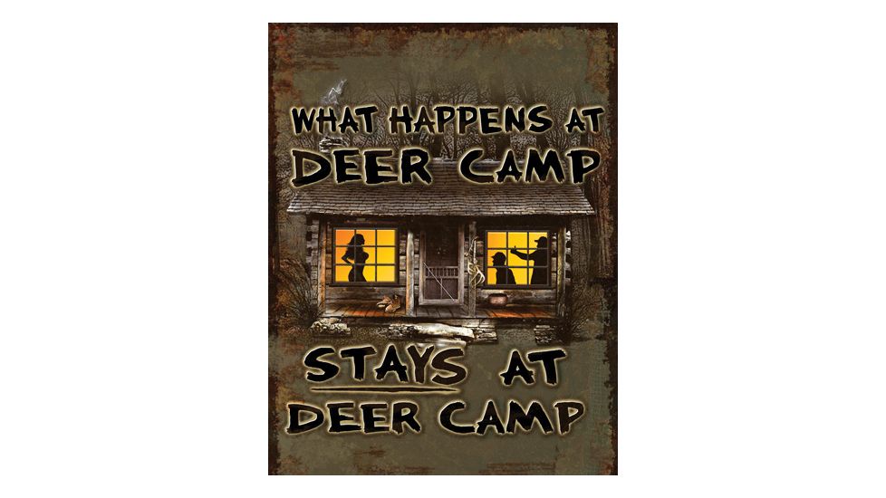 River's Edge Rivers Edge Heavy Metal Sign ''what Happens At Deer Camp''