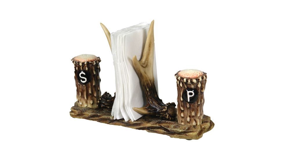 River's Edge Rivers Edge Resin Antler Salt &amp; Pepper Shakers Napkin Holder