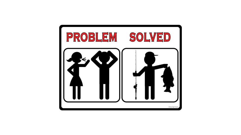 River's Edge Rivers Edge Sign 12''x17'' ''problem Solved Fish''
