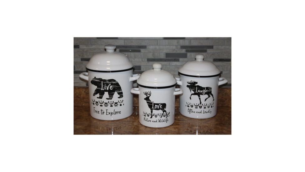 Rivers Edge Canister Set 3-Piece, Porcelain Enamel, 2103