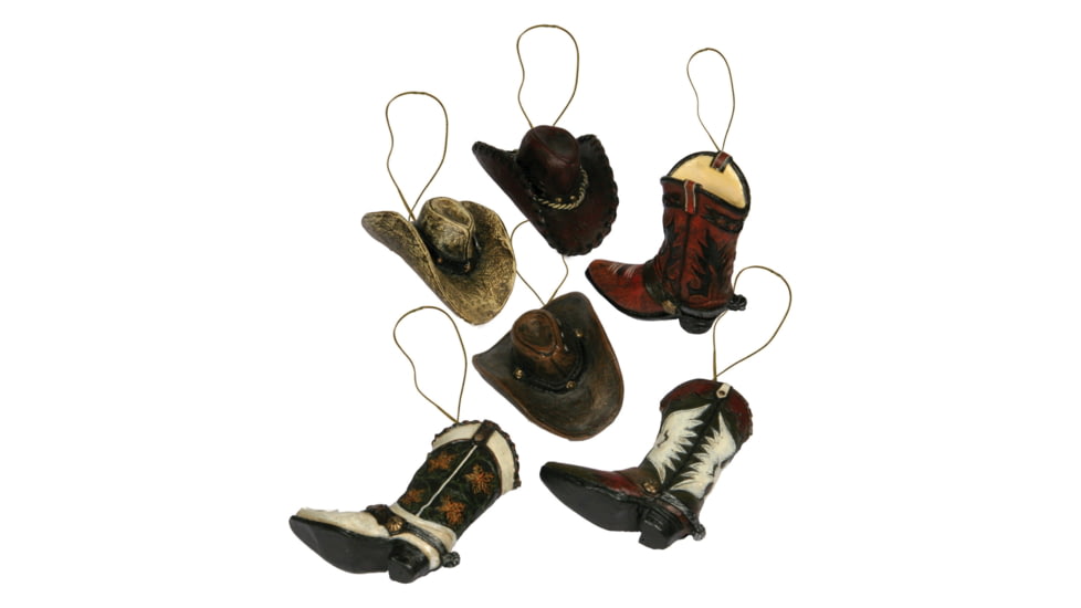 Rivers Edge Christmas Ornaments 6-Pack, Western Cowboy, 867