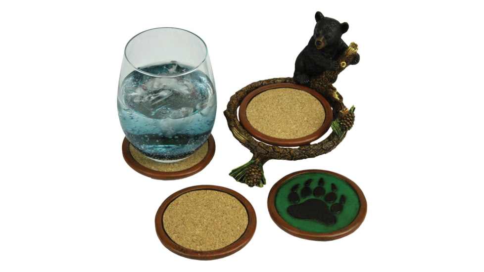 Rivers Edge Coaster 4-Piece Set, Baby Bear Pinetree, 2042