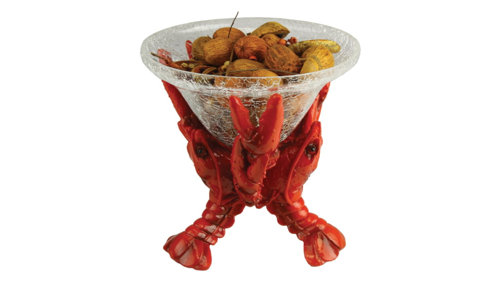 Rivers Edge Crawfish Glass Dish, Glass/ Resin, Red/Clear, 10 x 10 in, 766