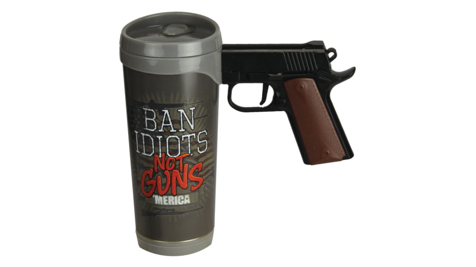 Rivers Edge Pistol Mug, Ban Idiots, 2024