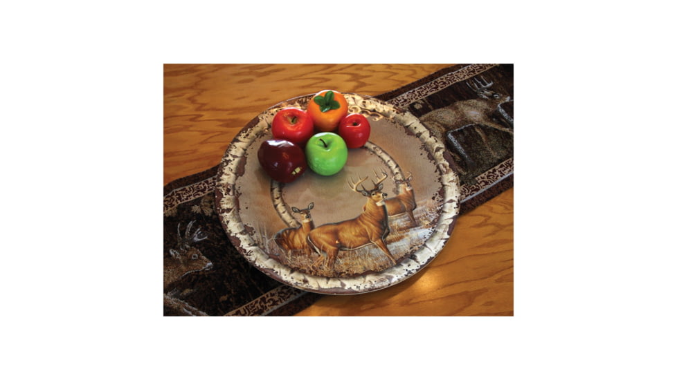 Rivers Edge Platter Round Malamine 17in, Deer, 2107