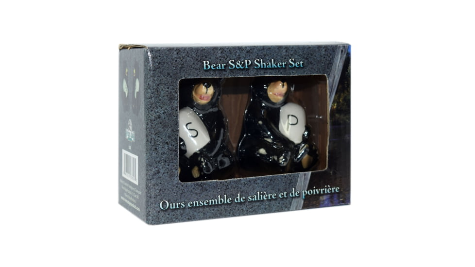 Rivers Edge Salt and Pepper Shakers, Bear Holding, 538