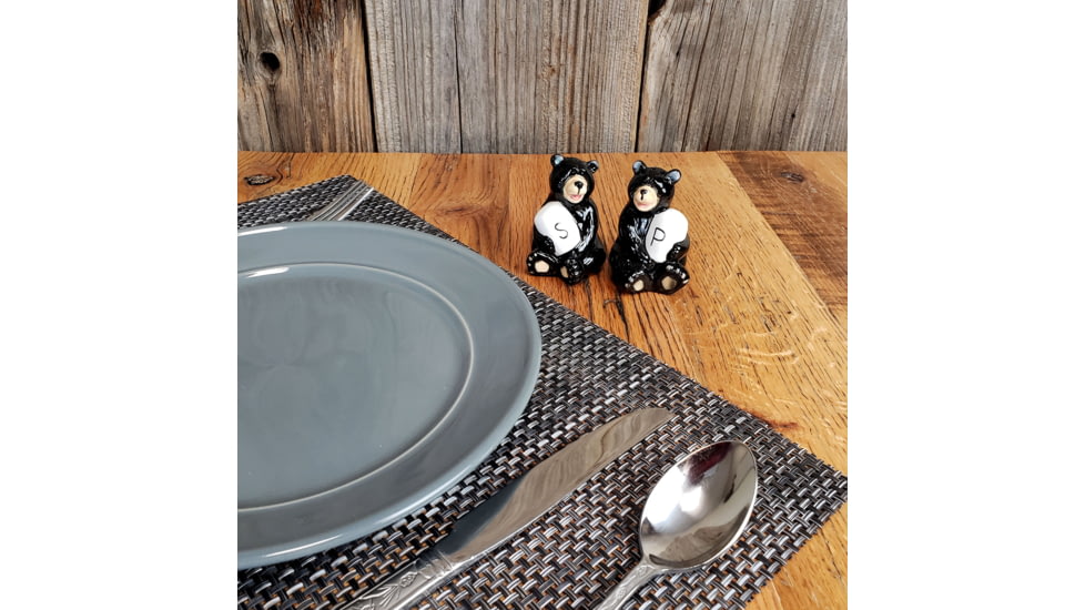 Rivers Edge Salt and Pepper Shakers, Bear Holding, 538