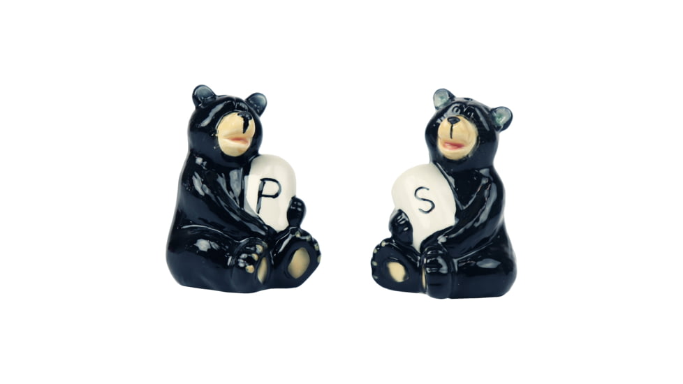 Rivers Edge Salt and Pepper Shakers, Bear Holding, 538