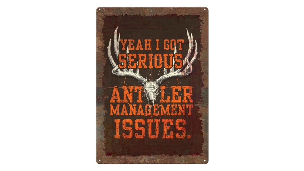 Rivers Edge Tin Sign, Antler Management, 12 x 17 in, 2210