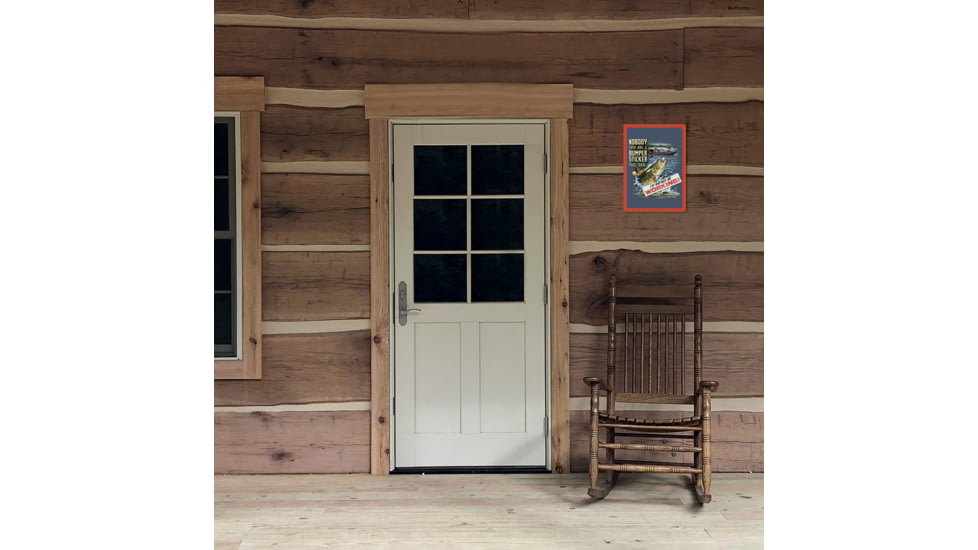 Rivers Edge Tin Sign, Fishin Bumper Sticker, 12 x 17 in, 1477