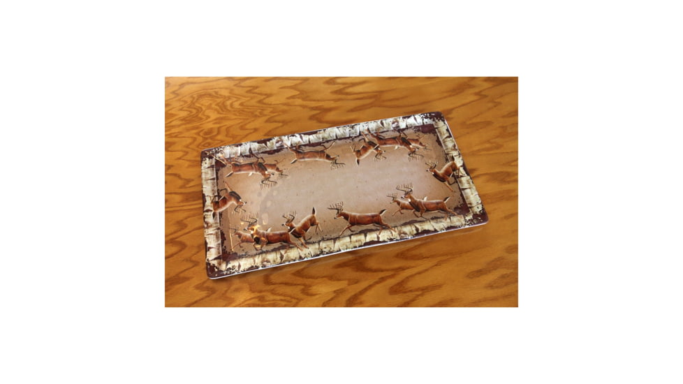 Rivers Edge Tray Melamine 18in x 9.5in, Deer, 2117