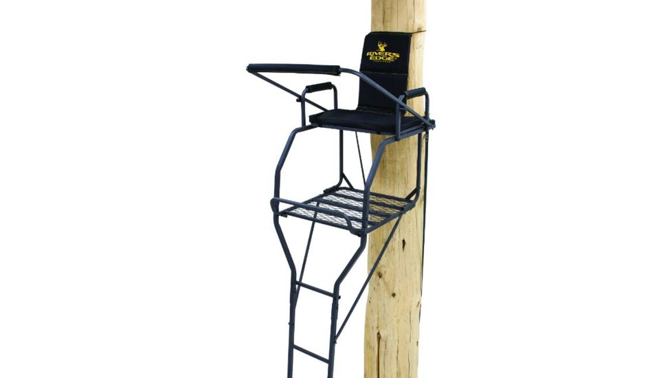 Rivers Edge Treestands 1-Man XL Ladder Stand, Black RE648