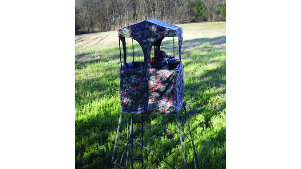 Rivers Edge Treestands 10ft Tower Outpost with Blind, Black RE703
